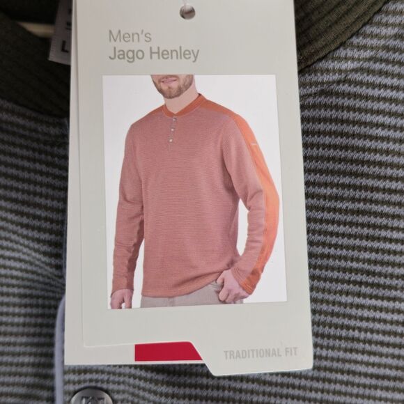 Avalanche Jago Henley Shirt Mens L Dark Olive Green Thermal Waffle Knit Outdoors - Picture 9 of 13